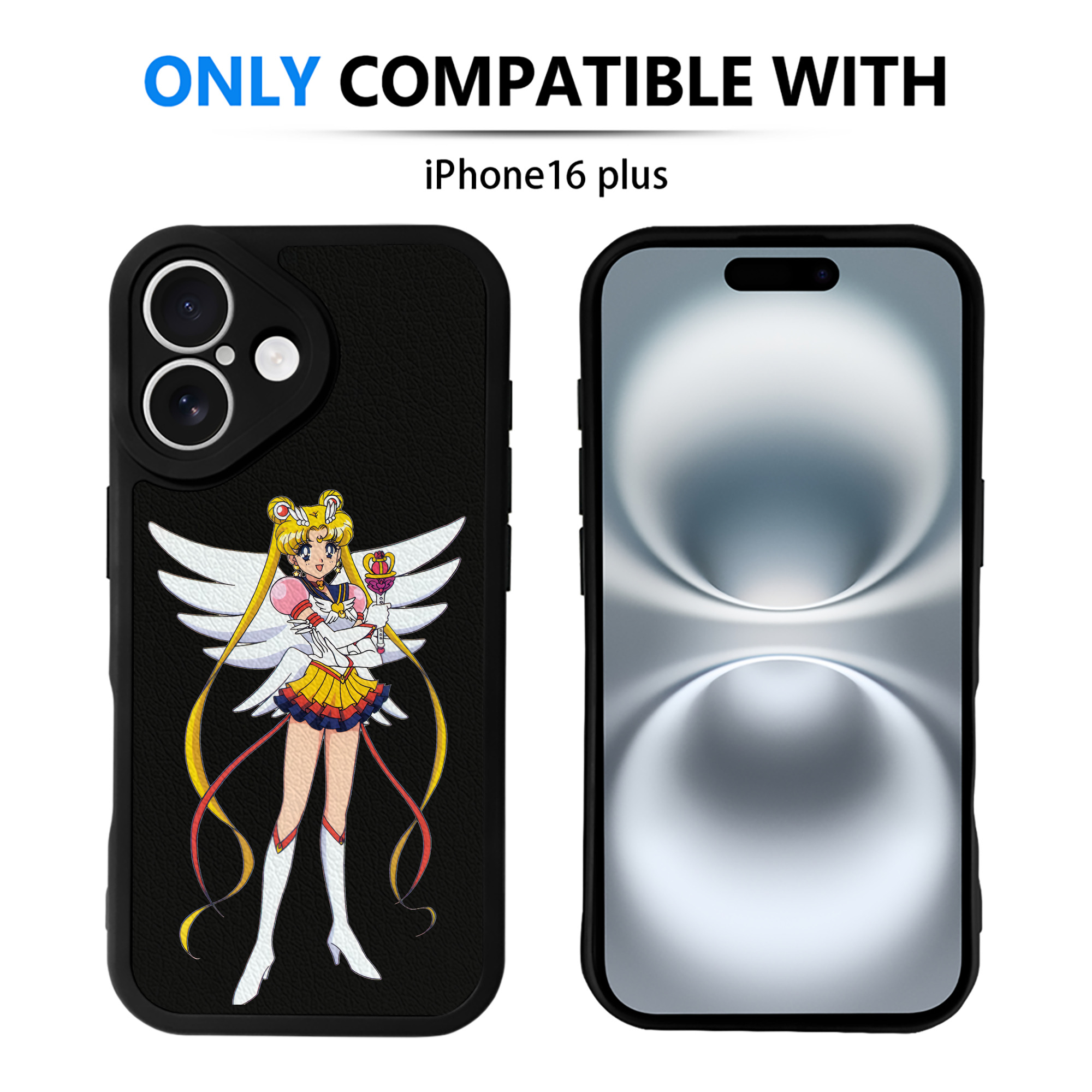 （画像用） 美少女戦士セーラームーン 月野 うさぎ つきの うさぎ Sailor Moon Tsukino Usagi 【iPhone 16シリーズ対応】シリコンスマホケース（レザー調） 材質：シリコン